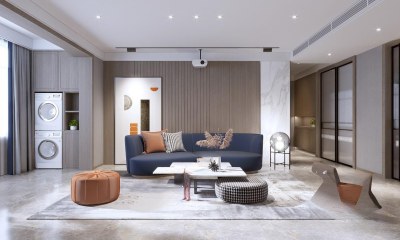 现代家居客厅3D模型下载